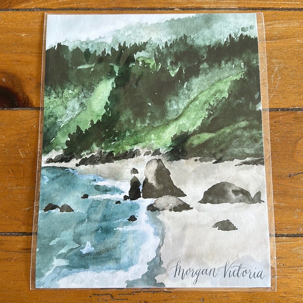 Northern CA Coast Watercolor Print